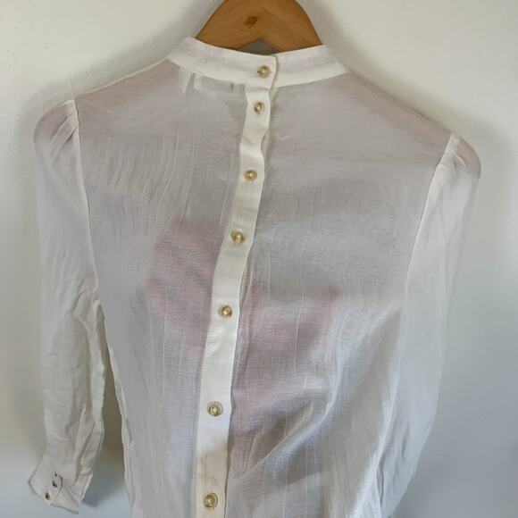 Anthropologie Meadow Rue Daphne 0 XS Embroidered Blouse Ivory Cottage Boho - Picture 11 of 14